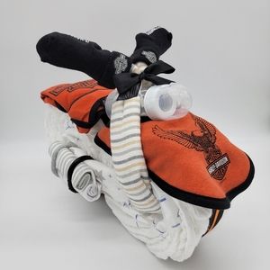 Harley Davidson motorcycle diaper cake